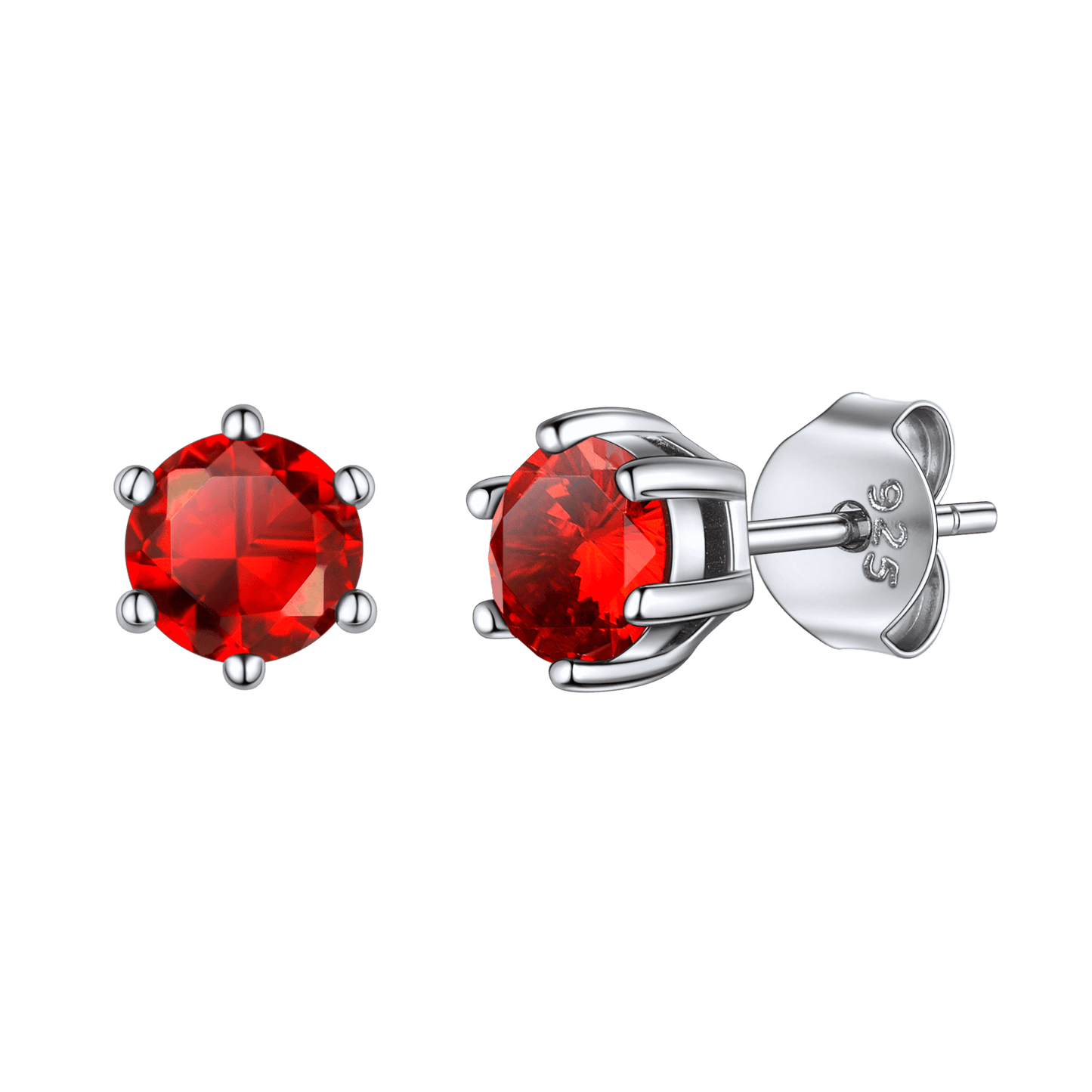 925 Sterling Silver Birthstone Stud Earrings for
