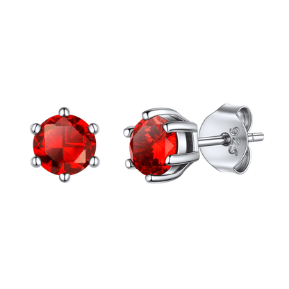 925 Sterling Silver Birthstone Stud Earrings for