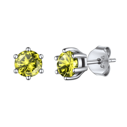 925 Sterling Silver Birthstone Stud Earrings for