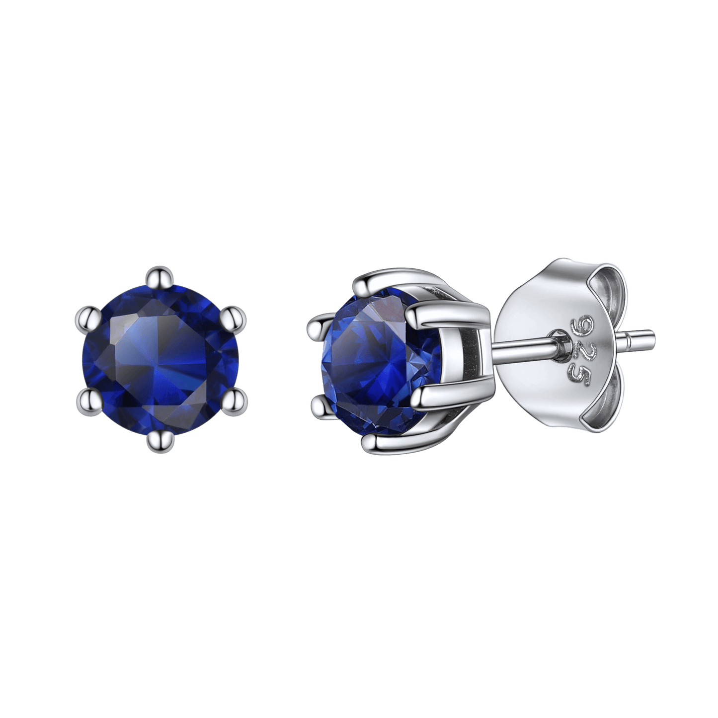 925 Sterling Silver Birthstone Stud Earrings for
