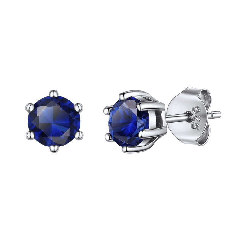 925 Sterling Silver Birthstone Stud Earrings for