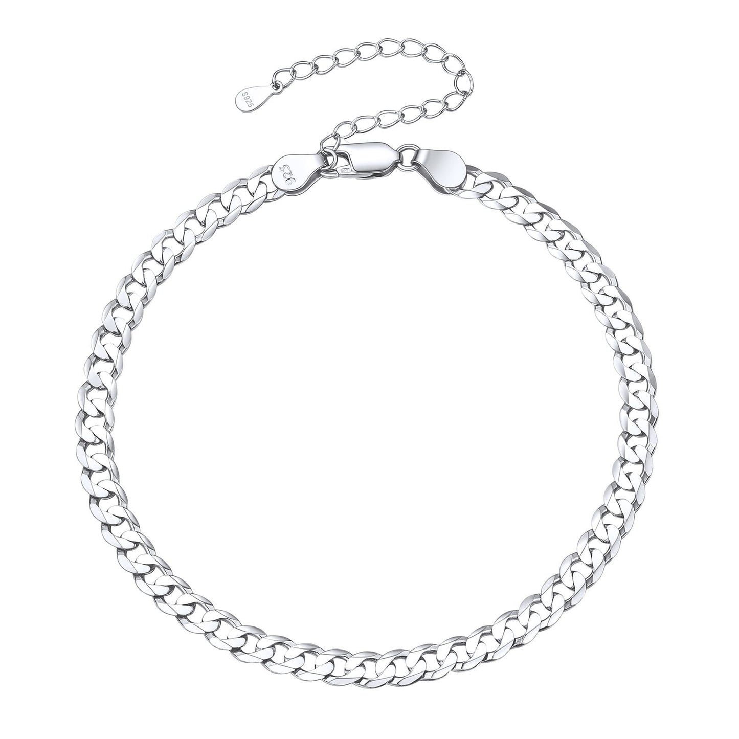 3mm Sterling Silver Cuaba Chain Anklet for