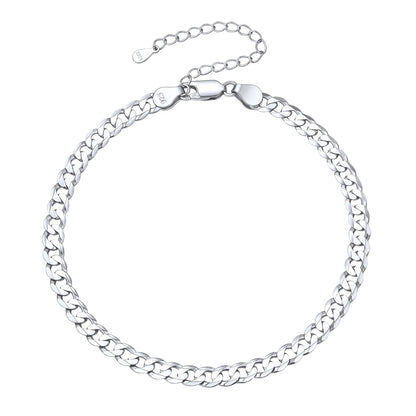 3mm Sterling Silver Cuaba Chain Anklet for
