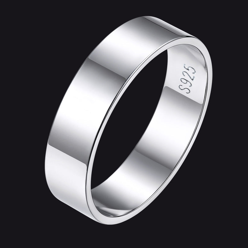 925 Sterling Silver Custom Simple Band Ring for Couple , 3mm/5mm