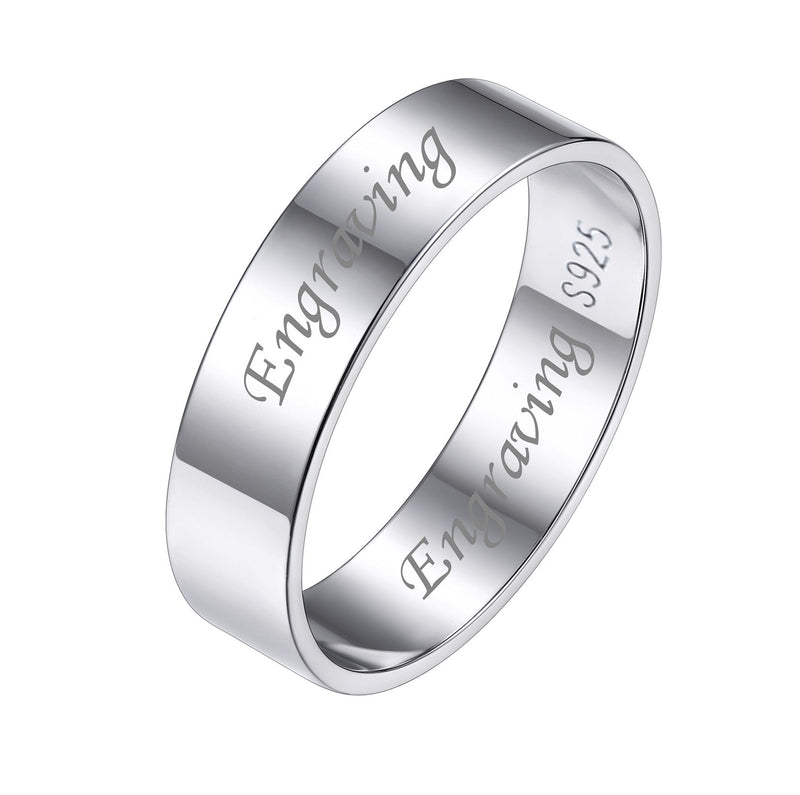 925 Sterling Silver Custom Simple Band Ring for Couple , 3mm/5mm