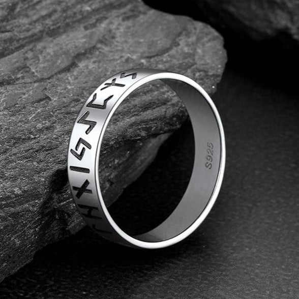 Sterling Silver Norse Viking Runes Ring for