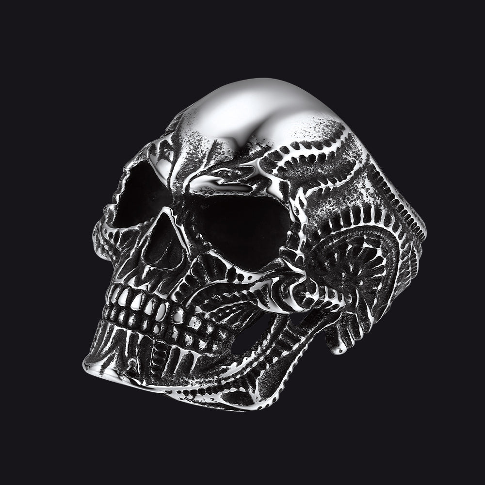Biker Gothic Skull Ring for in Stainless Steel