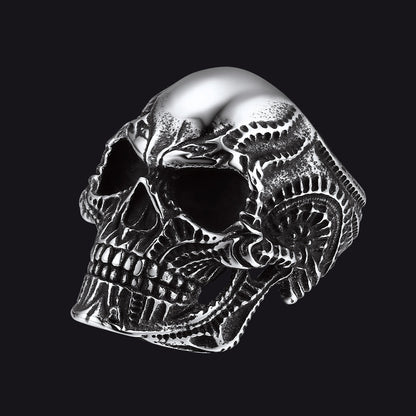 Biker Gothic Skull Ring for in Stainless Steel