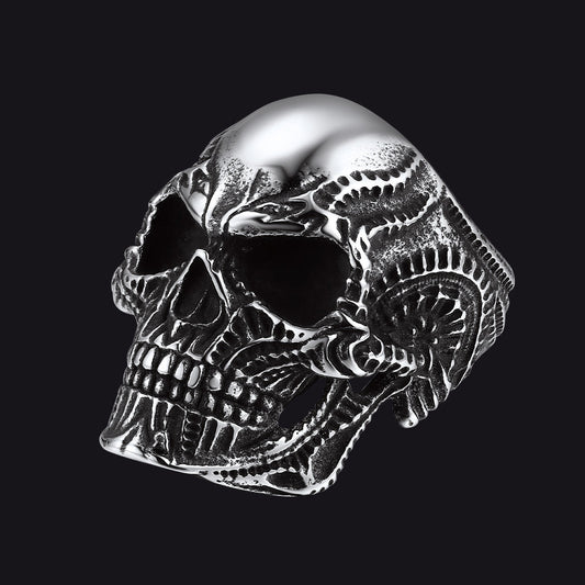 Biker Gothic Skull Ring for in Stainless Steel