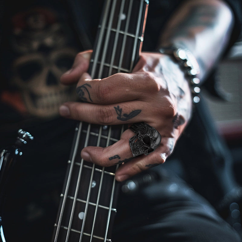 Biker Gothic Skull Ring for in Stainless Steel
