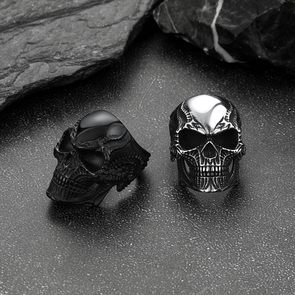 Biker Gothic Skull Ring for in Stainless Steel