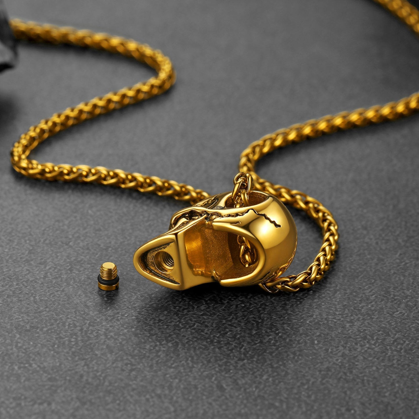 Skull Cremation Urn Necklace for Ashes Memorial Pendant for