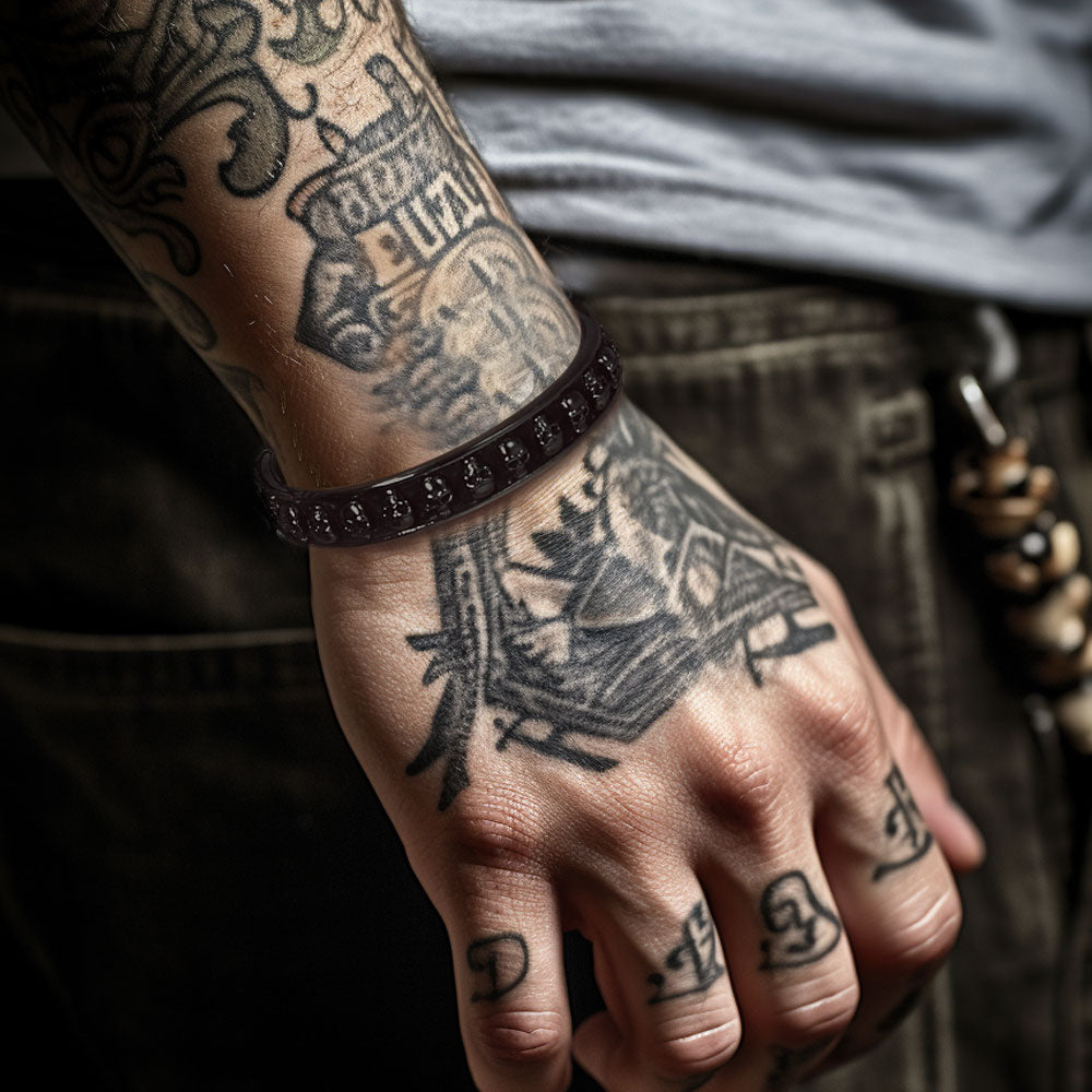 Skull Cuff Bracelet Gothic Punk Bangles for