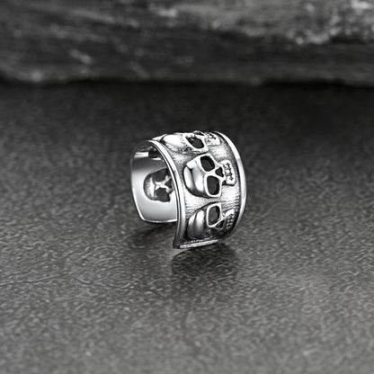 Sterling Silver Skull Ear Cuff Earrings Non-piercing for