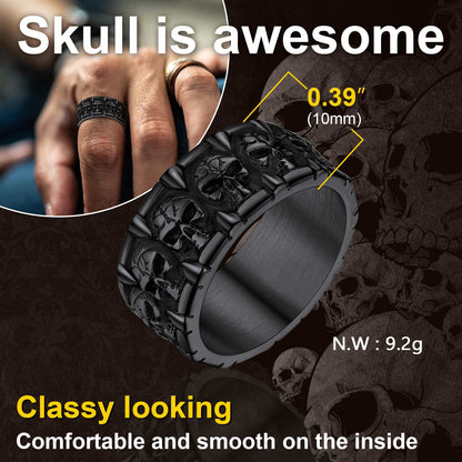 Skull Evil Teeth Stainless Steel Ring for