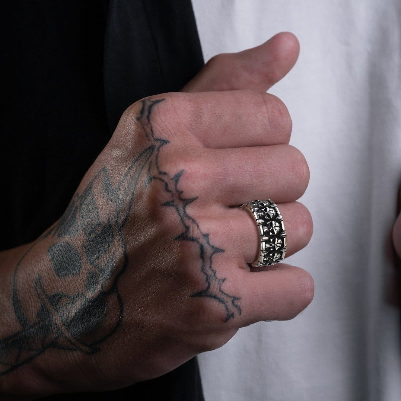 Skull Evil Teeth Stainless Steel Ring for