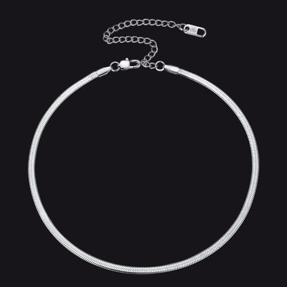 Snake Chain Link Choker Necklace for , 3mm/5mm Width