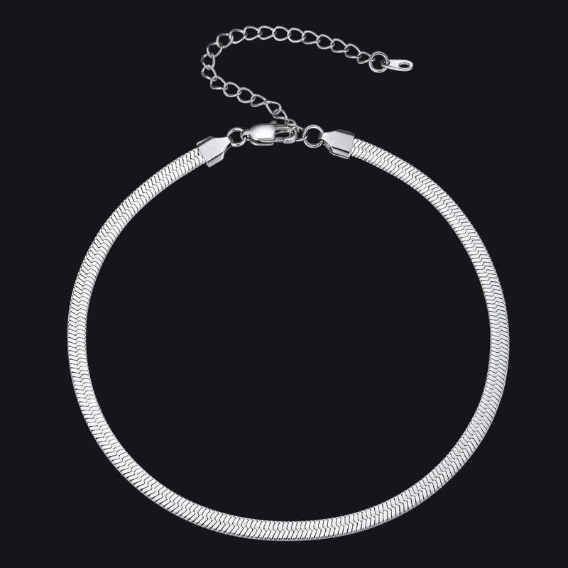 Snake Chain Link Choker Necklace for , 3mm/5mm Width