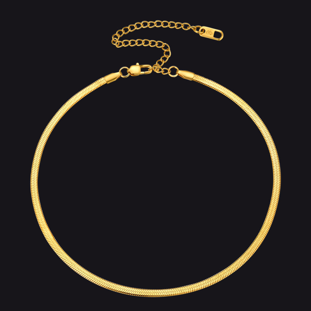Snake Chain Link Choker Necklace for , 3mm/5mm Width