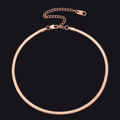 Snake Chain Link Choker Necklace for , 3mm/5mm Width