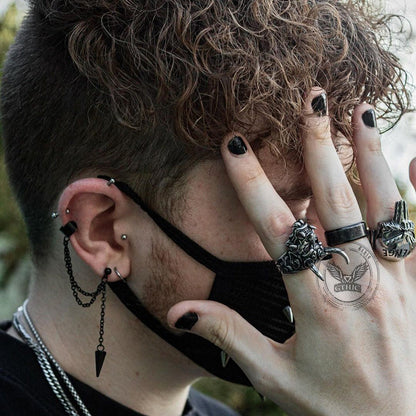Oni Mask Stainless Steel Ring