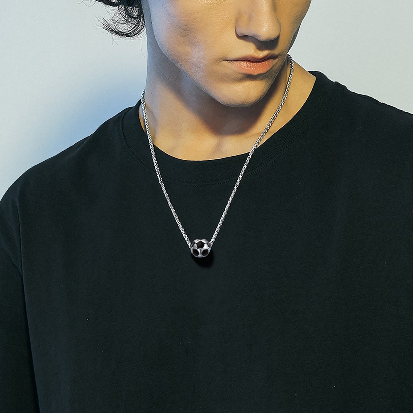 3d Soccer Pendant Sport Necklace for
