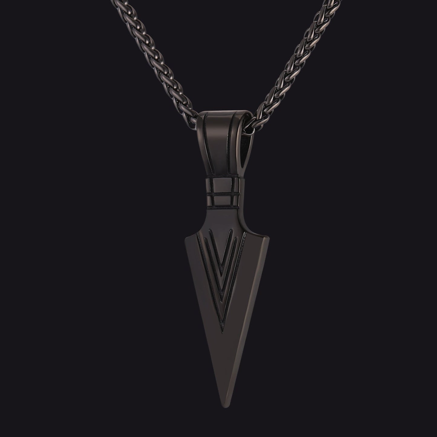 Spear Point Arrowhead Necklace Pendant for