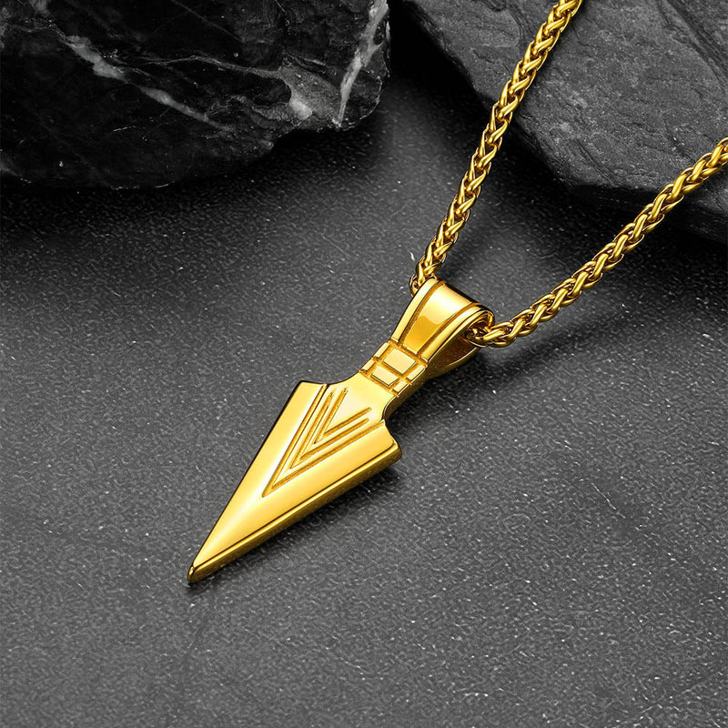 Spear Point Arrowhead Necklace Pendant for