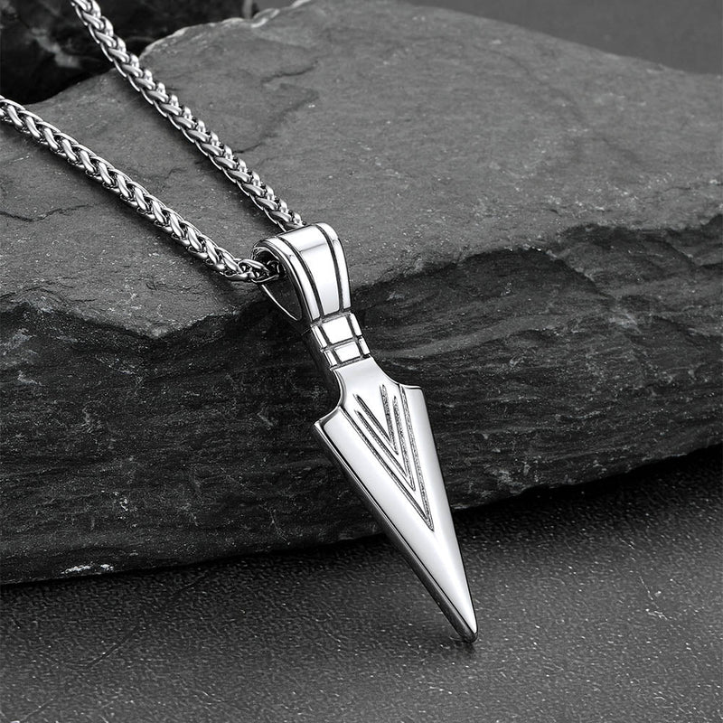 Spear Point Arrowhead Necklace Pendant for