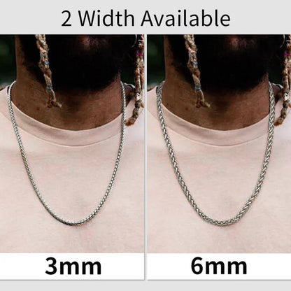 Spiga Wheat Chain Stainless Steel Link Necklace for