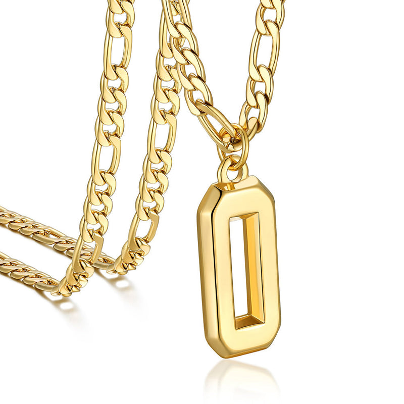 Sports Jersey Number Pendant Necklace With Figaro Chain for