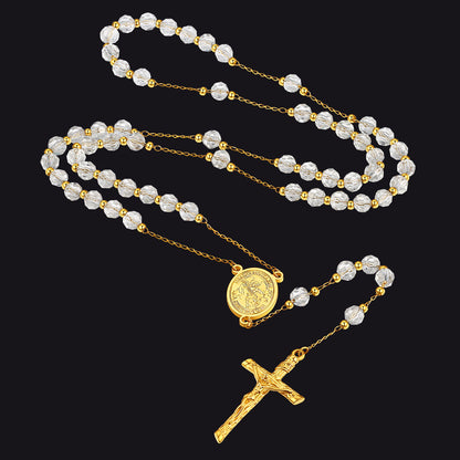 Catholic St. Michael Rosary Bead Necklace