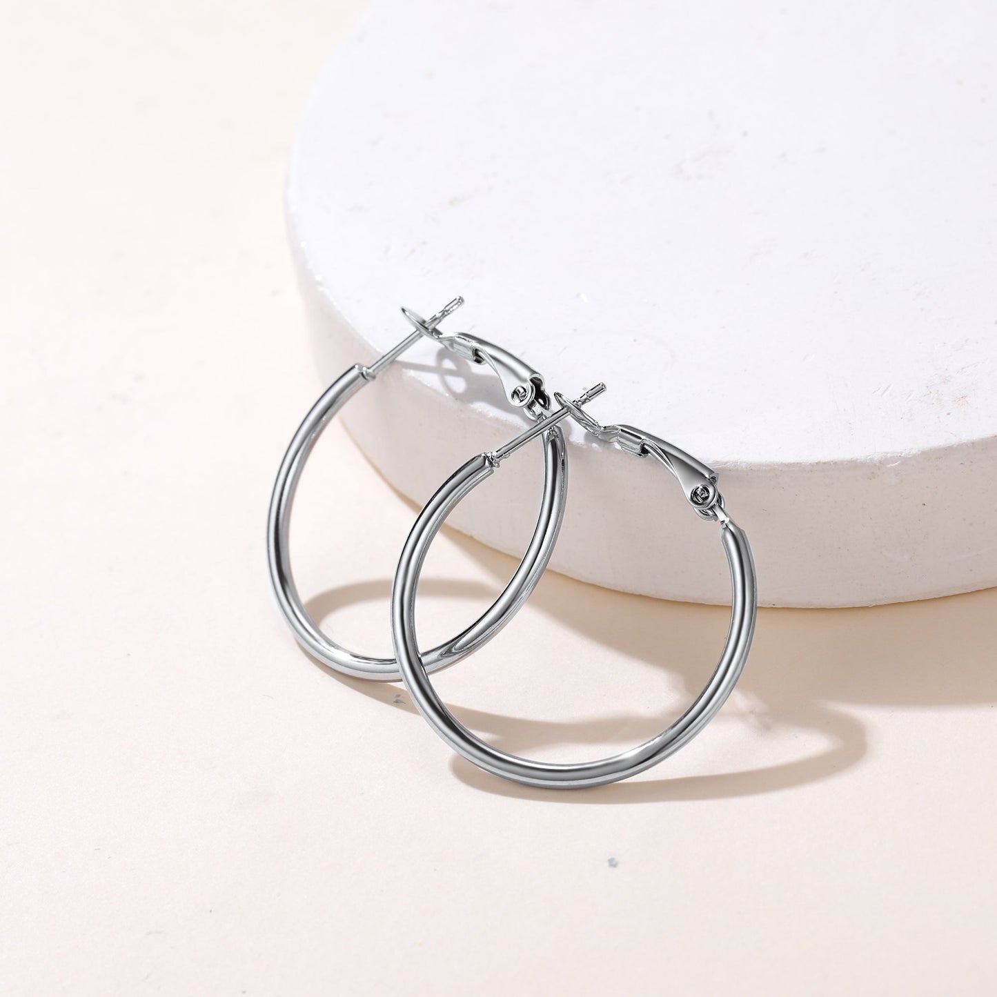 Lightweight Large Hoop Earrings for Lobster Clasp