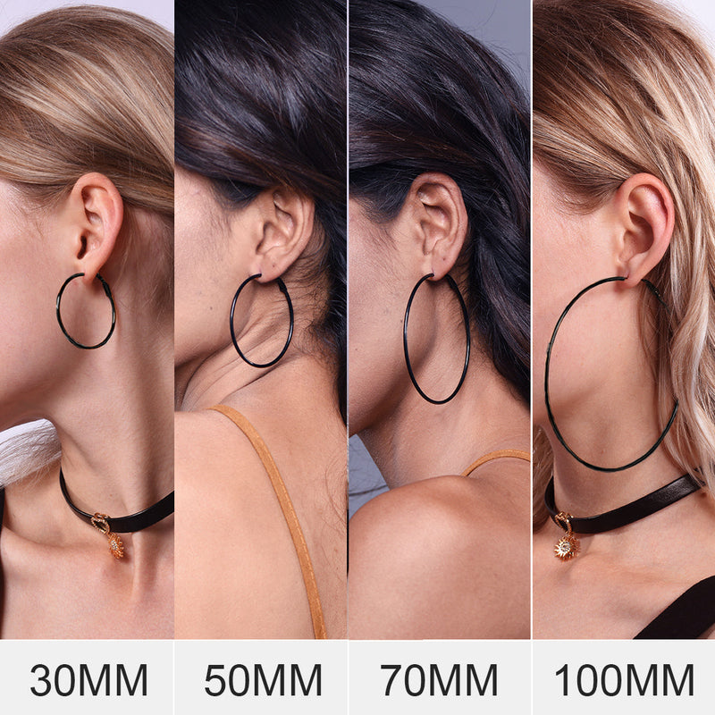 Lightweight Large Hoop Earrings for Lobster Clasp