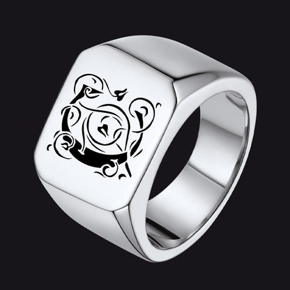 Customized Stainless Steel Signet Signet Ring Gifts for Dad Son