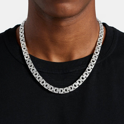 Byzantine Link Chain Stainlss Steel Necklace for