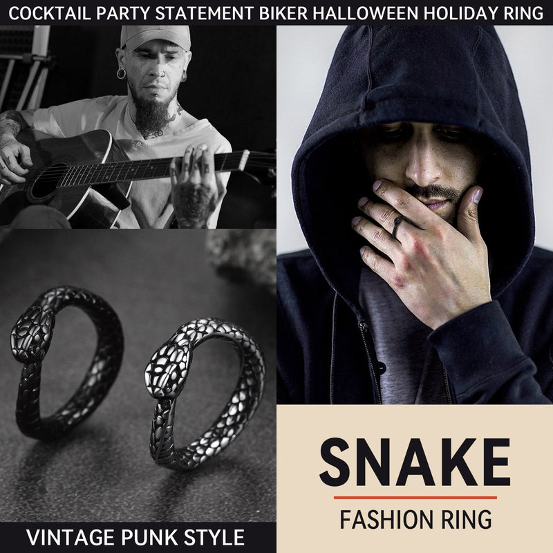 Stainless Steel Midi Snake Band Ring for