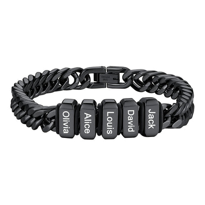 Personalized Cuban Link Bracelet Engraved Name Bracelet for