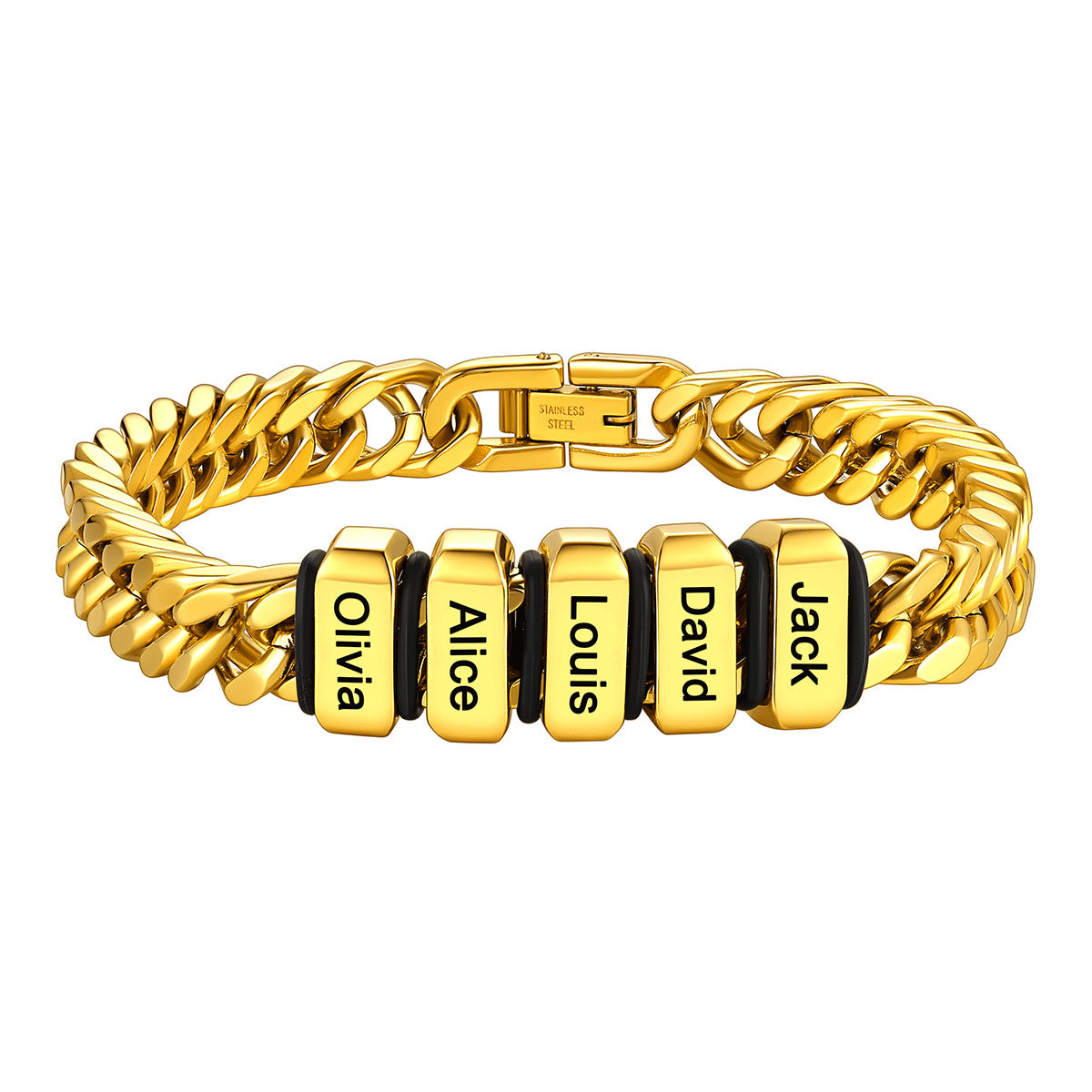 Personalized Cuban Link Bracelet Engraved Name Bracelet for