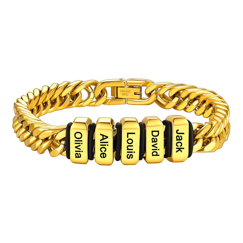 Personalized Cuban Link Bracelet Engraved Name Bracelet for