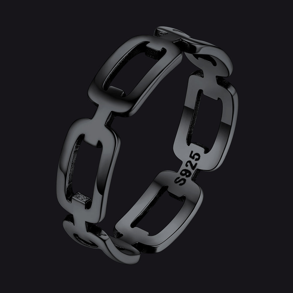 925 Sterling Silver Chain Link Rings for
