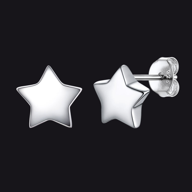 925 Sterling Silver Star Stud Earrings Gift for