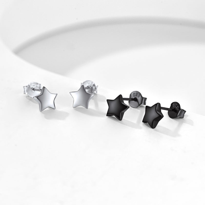 925 Sterling Silver Star Stud Earrings Gift for