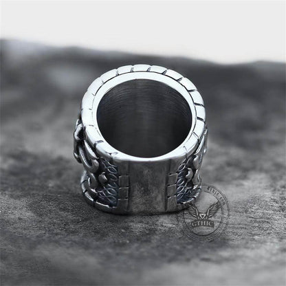 Striking Anchor and Compass Stainless Steel Marine Ring