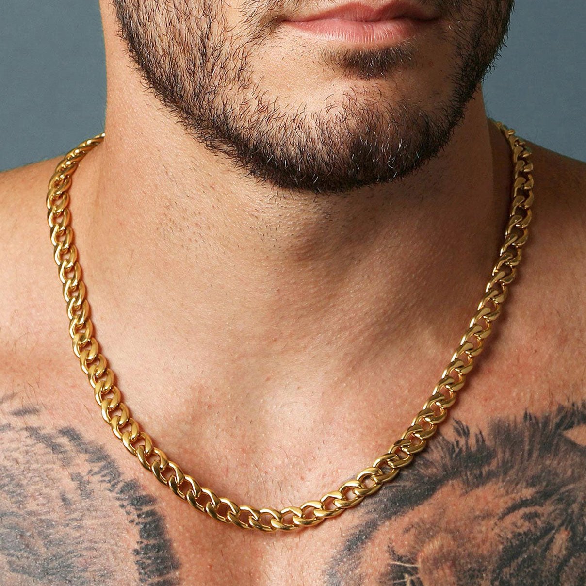 Sturdy Cuban Link Chain Necklace Lobster Clasp for