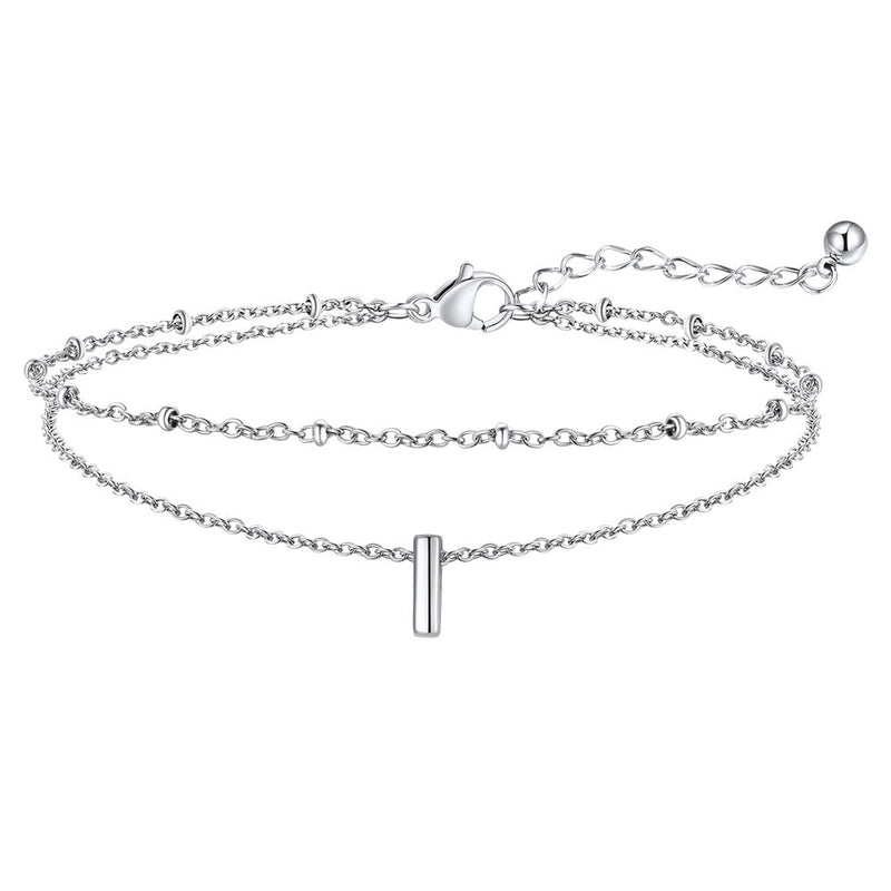 Dainty A-z Initial Layered Ankle Bracelet for Mom