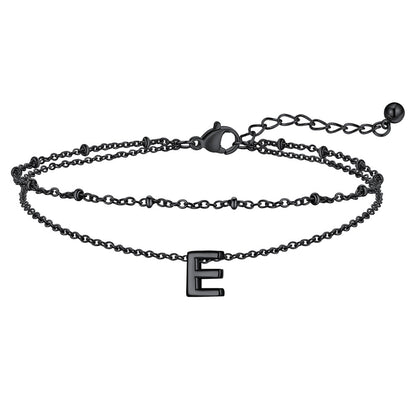 Dainty A-z Initial Layered Ankle Bracelet for Mom