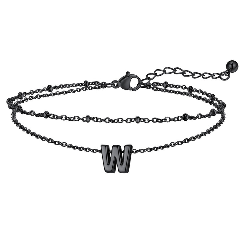 Dainty A-z Initial Layered Ankle Bracelet for Mom