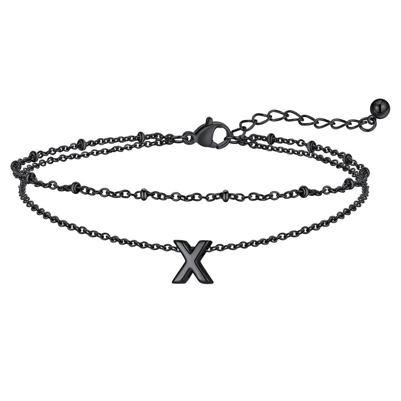 Dainty A-z Initial Layered Ankle Bracelet for Mom