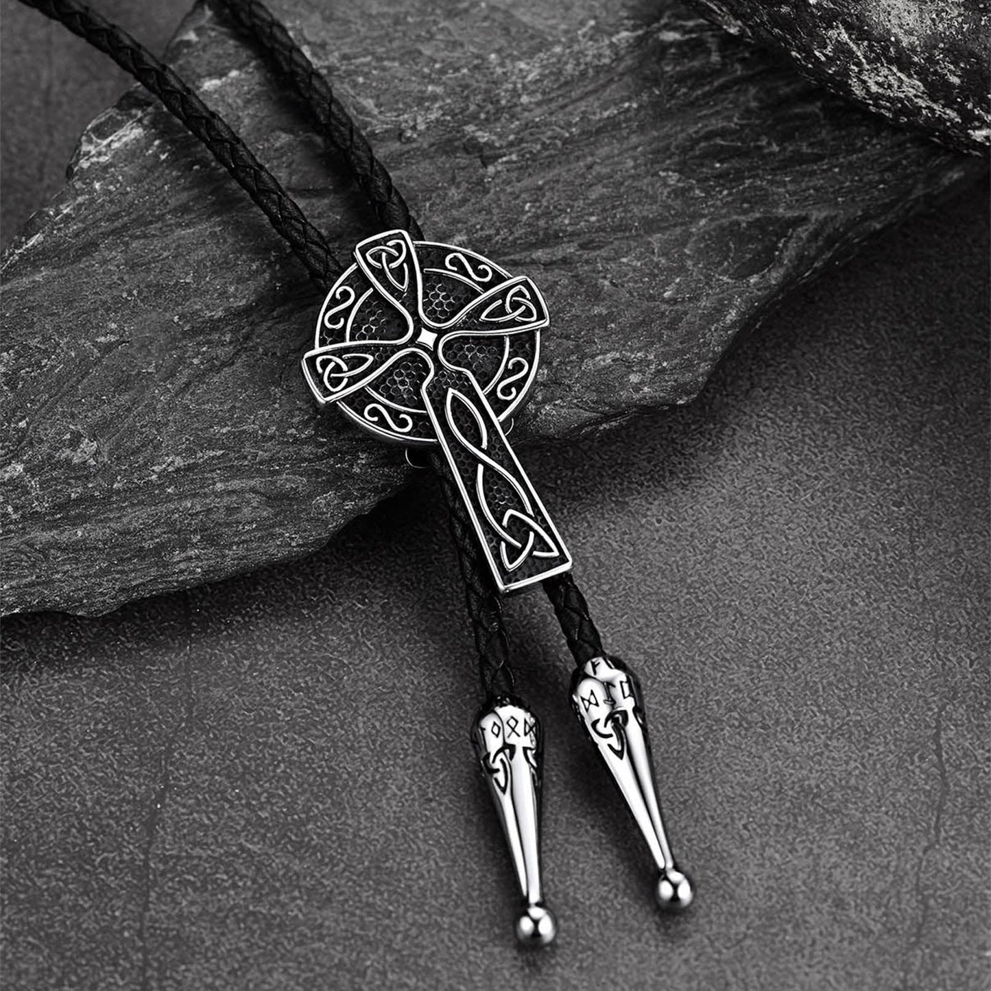 Irish Celtic Cross Knot Bolo Tie for